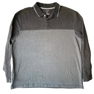 Van Heusen Men’s Long Sleeve Polo Shirt Size XL, Gray